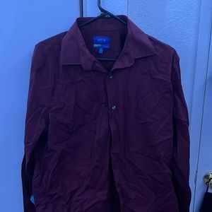 APT. 9 Long sleeve maroon dress shirt.
